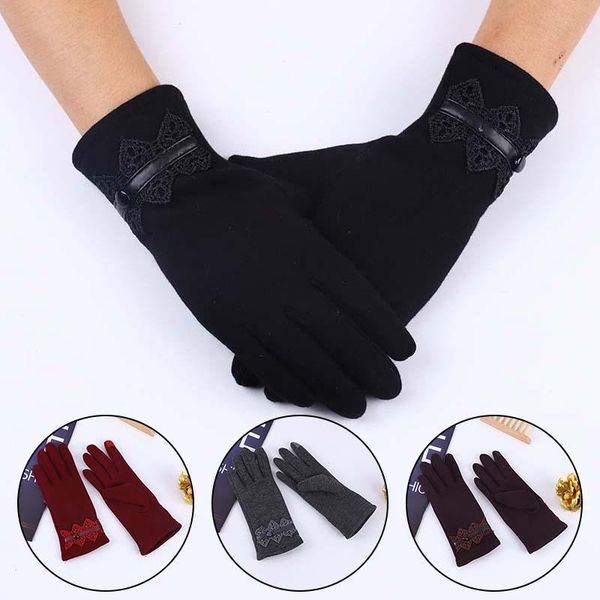 five fingers gloves fashion touch screen for women winter lace warm cashmere bow full finger mittens wrist guantes gift, Blue;gray
five fingers gloves fashion touch screen for women winter lace warm cashmere bow full finger mittens wrist guantes gift, Blue;gray