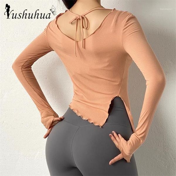 yoga outfits sports for gym women long sleeve bandage fitness shirts slim side open activewear exercise running t-shirts1, White;red
yoga outfits sports for gym women long sleeve bandage fitness shirts slim side open activewear exercise running t-shirts1, White;red