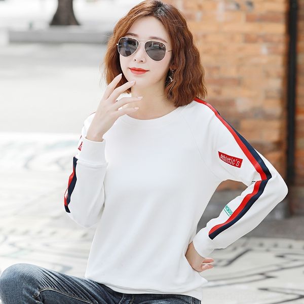 utu6k women's 2020 autumn and pullover sweater sweater winter embroidered long-sleeved t-shirt neck stitching letter new round women�, Black
utu6k women's 2020 autumn and pullover sweater sweater winter embroidered long-sleeved t-shirt neck stitching letter new round women�, Black