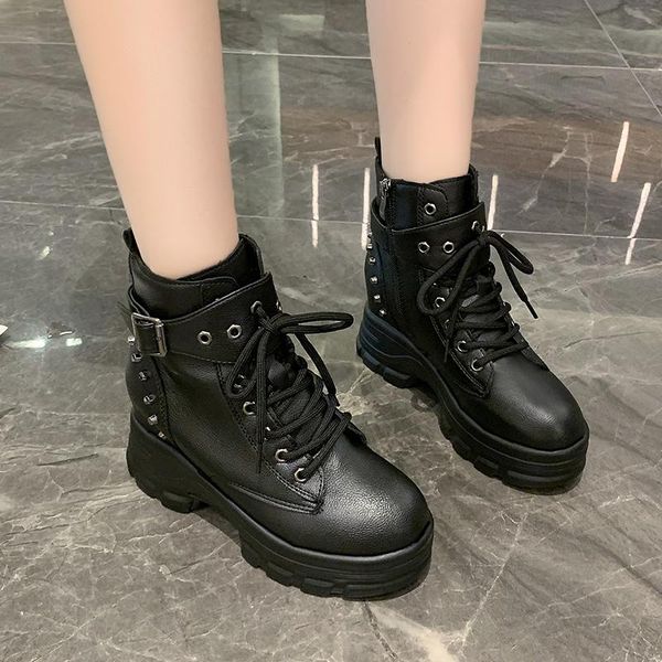 rivet women boots plus plush platform wedge ankle boots winter shoes metal buckle height increase short black beige
rivet women boots plus plush platform wedge ankle boots winter shoes metal buckle height increase short black beige
