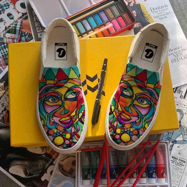 luxury custom shoes slip-on men casual canvas sneaker oil painting custom own shoes handmade flat rubber sole yellow all-match fashion shoes
luxury custom shoes slip-on men casual canvas sneaker oil painting custom own shoes handmade flat rubber sole yellow all-match fashion shoes