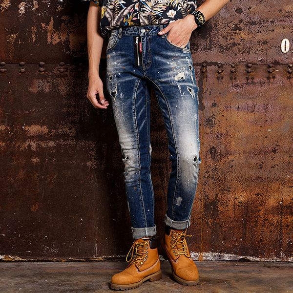 2021 new fashion streetwear breech breeches autumn newly designer torn men's woven hip jeans gqdh, Blue
2021 new fashion streetwear breech breeches autumn newly designer torn men's woven hip jeans gqdh, Blue
