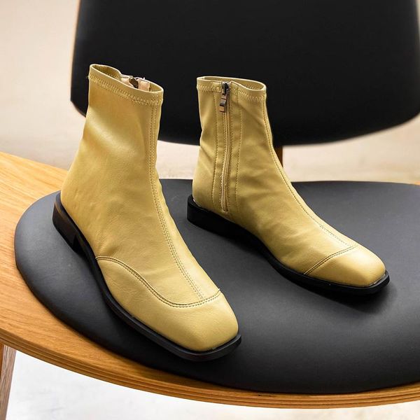 boots deat 2021 spring autumn fashion casual solid color square head low heel leather single shoes women short cool sf808, Black
boots deat 2021 spring autumn fashion casual solid color square head low heel leather single shoes women short cool sf808, Black