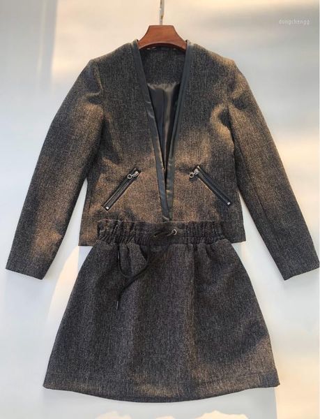 2020 early spring new women sweat suit set v-neck suit + skirt1, White
2020 early spring new women sweat suit set v-neck suit + skirt1, White