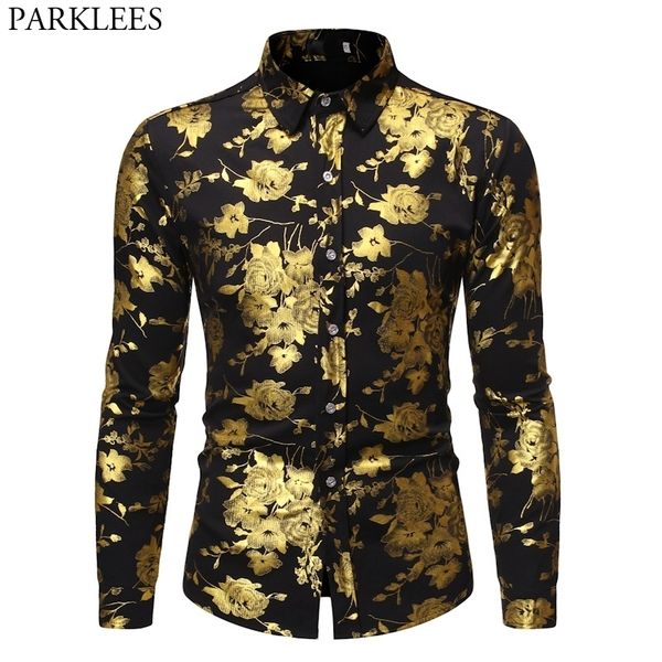 men's golden rose luxury design dress shirts autumn new slim fit button down flowered printed stylish party club shirt s-xl y200408, White;black
men's golden rose luxury design dress shirts autumn new slim fit button down flowered printed stylish party club shirt s-xl y200408, White;black