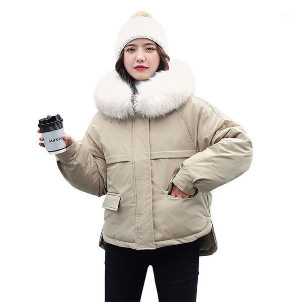 2020 new short hooded parka coat thicken warm winter jacket women adjustable waist white fur collar jacket1, Black
2020 new short hooded parka coat thicken warm winter jacket women adjustable waist white fur collar jacket1, Black