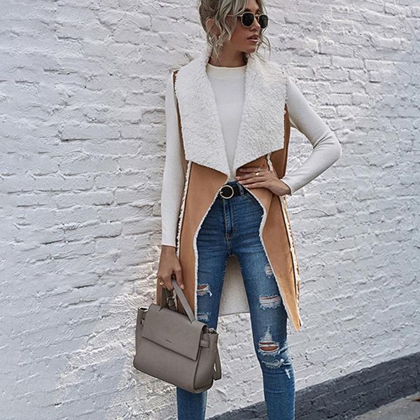 women's vests autumn suede vintage wool double-sided coat large lapel jacket cardiagns long waistcoat vest women streetwear, Black;white
women's vests autumn suede vintage wool double-sided coat large lapel jacket cardiagns long waistcoat vest women streetwear, Black;white