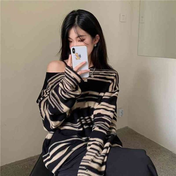 sweater pullovers knitted women vintage elegant o-neck casual korean winter autumn long sleevefemale outwear simple striped w113, White;black
sweater pullovers knitted women vintage elegant o-neck casual korean winter autumn long sleevefemale outwear simple striped w113, White;black
