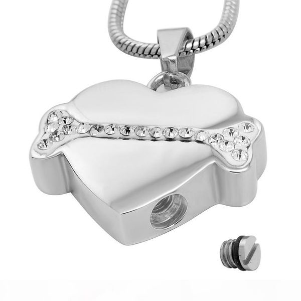 ijd9722 crystal bone on my heart stainless steel pet ashes keepsake urn pendant cremation memorial for pet funeral gift jewelry, Silver
ijd9722 crystal bone on my heart stainless steel pet ashes keepsake urn pendant cremation memorial for pet funeral gift jewelry, Silver