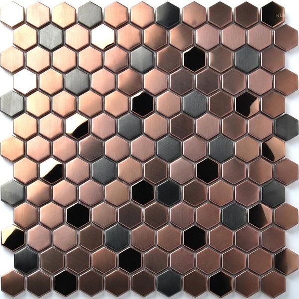 23mm hexagon brush rose gold mixed black metal stainless steel mosaic tiles, creative store waistline fireplace wall floor tile1
23mm hexagon brush rose gold mixed black metal stainless steel mosaic tiles, creative store waistline fireplace wall floor tile1