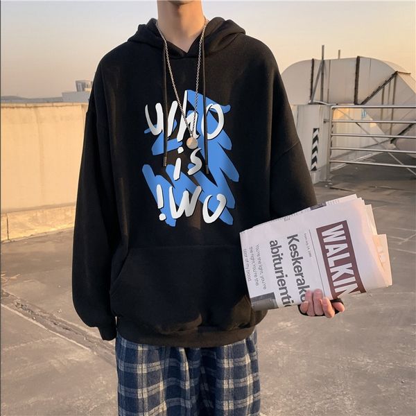 autumn and winter ins printed plush hoodie men's korean fashion couple's versatile loose top, Black
autumn and winter ins printed plush hoodie men's korean fashion couple's versatile loose top, Black