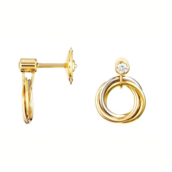 trinity series earring au750 stud luxury brand 18 k gilded studs for woman brand design new selling diamond premium gifts 5a earrings, Golden;silver
trinity series earring au750 stud luxury brand 18 k gilded studs for woman brand design new selling diamond premium gifts 5a earrings, Golden;silver