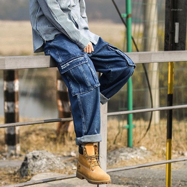 loose men vintage fashion wide leg jeans trousers male high streetwear hip hop multi-pocket denim cargo pant1, Blue
loose men vintage fashion wide leg jeans trousers male high streetwear hip hop multi-pocket denim cargo pant1, Blue
