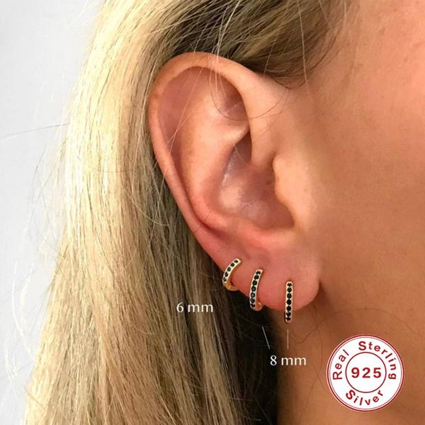 hoop & huggie 925 sterling silver earrings zircon trendy small black for women daily jewelry pendientes w4, Golden;silver
hoop & huggie 925 sterling silver earrings zircon trendy small black for women daily jewelry pendientes w4, Golden;silver