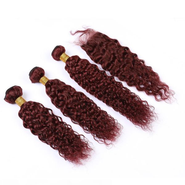 8a human hair bundles with closure water wavy #99j color 4x4 closure 8a bundles with closure, Black;brown
8a human hair bundles with closure water wavy #99j color 4x4 closure 8a bundles with closure, Black;brown