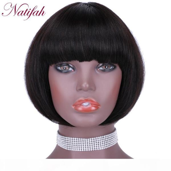 short bob with bangs black color synthetic hair straight hair lace wigs with pre plucked for women
short bob with bangs black color synthetic hair straight hair lace wigs with pre plucked for women