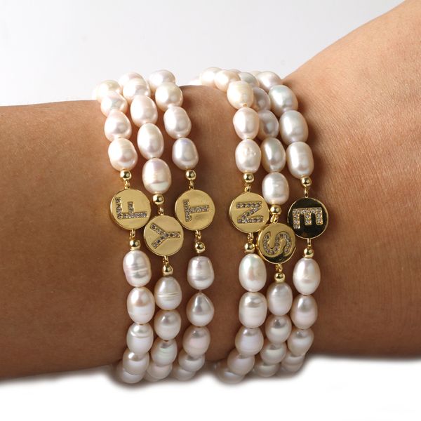 custom size letter freshwater pearl match cz rainbow zircon charm elastic bead bracelet 0930, Black
custom size letter freshwater pearl match cz rainbow zircon charm elastic bead bracelet 0930, Black