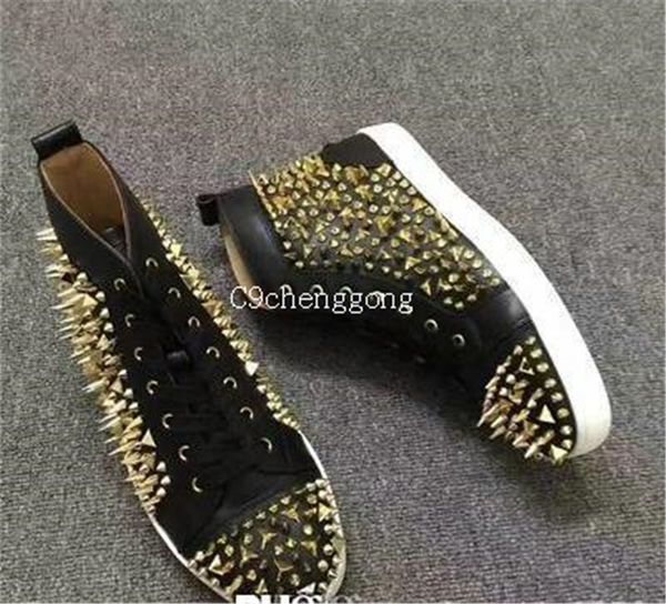 luxury studs red bottom pik high white genuine leather pik pik spikes sneaker shoes women,men casual shoes outdoor trainer, Black
luxury studs red bottom pik high white genuine leather pik pik spikes sneaker shoes women,men casual shoes outdoor trainer, Black