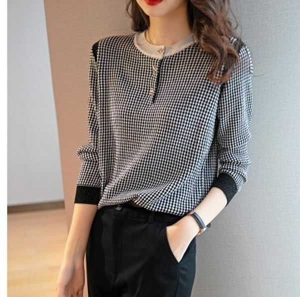 net red foreign style versatile loose women's fall coat t-shirt 2020 new round neck long sleeve black and white plaid t-shirt 1wrng
net red foreign style versatile loose women's fall coat t-shirt 2020 new round neck long sleeve black and white plaid t-shirt 1wrng