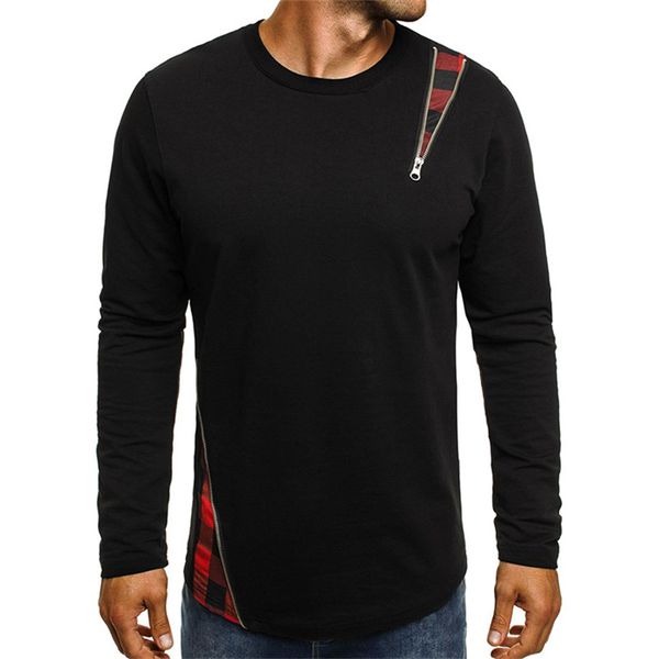 mens zipper panelled tshirt spring long sleeve crew neck casual clothes male high street wear, White;black
mens zipper panelled tshirt spring long sleeve crew neck casual clothes male high street wear, White;black