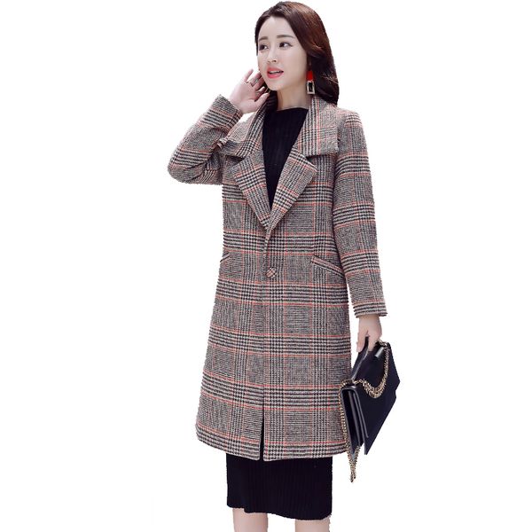 plaid coat female medium long 2021 korean new houndstooth woolen coats women's autumn and winter section thicken, Black
plaid coat female medium long 2021 korean new houndstooth woolen coats women's autumn and winter section thicken, Black