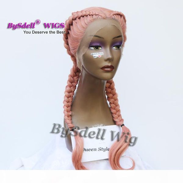double fat braids hairstyle wig synthetic pestal ash smoke pink color hair braided lace front wigs for black white women
double fat braids hairstyle wig synthetic pestal ash smoke pink color hair braided lace front wigs for black white women