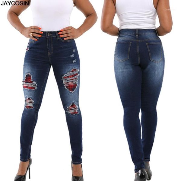 women's jeans jaycosin women casual stretch plaid print splice jean leggings slim hole trouser pants 2021 spodnie damskie1, Blue
women's jeans jaycosin women casual stretch plaid print splice jean leggings slim hole trouser pants 2021 spodnie damskie1, Blue