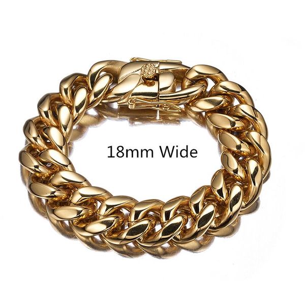 link, chain 18mm wide mens stainless steel curb cuban link bracelet miami gold bangle jewelry as christmas gift, Black
link, chain 18mm wide mens stainless steel curb cuban link bracelet miami gold bangle jewelry as christmas gift, Black