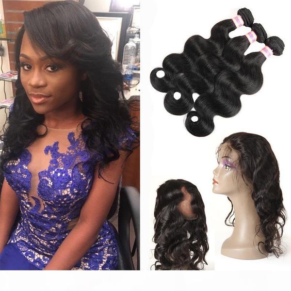 360 lace frontal with bundles peruvian virgin human hair extensions unprocessed body wave straight hair 3 bundles with frontal closure, Black;brown
360 lace frontal with bundles peruvian virgin human hair extensions unprocessed body wave straight hair 3 bundles with frontal closure, Black;brown