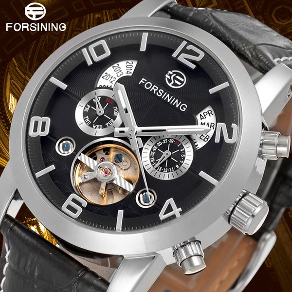 forsining men's watch automatic skeleton genuine leather band classic business wristwatch color black, Slivery;brown
forsining men's watch automatic skeleton genuine leather band classic business wristwatch color black, Slivery;brown