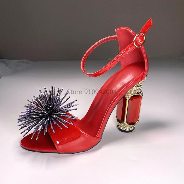rhinestone gladiator sandals women red patent leather chunky high heels shinning crystal shoes woman sandalias mujer, Black
rhinestone gladiator sandals women red patent leather chunky high heels shinning crystal shoes woman sandalias mujer, Black