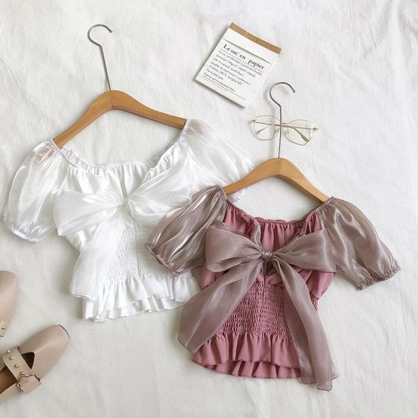 elegant women slash neck lantern puff sleeve bandage strap basic bow shirt vintage short elastic slim organza blouse, White
elegant women slash neck lantern puff sleeve bandage strap basic bow shirt vintage short elastic slim organza blouse, White