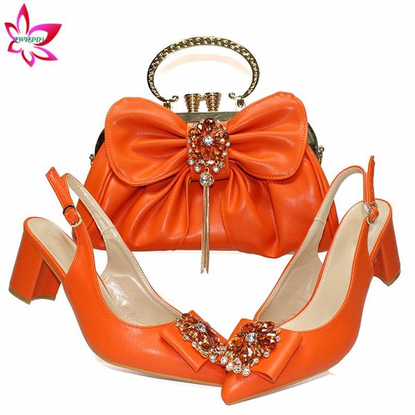 orange color with shinning crystal italian design african women shoes and bag to match for wedding party, Black
orange color with shinning crystal italian design african women shoes and bag to match for wedding party, Black