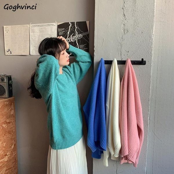women pullovers thicker winter warm solid candy colors knitted sweaters loose leisure all-match simple o-neck ulzzang fashion, White;black
women pullovers thicker winter warm solid candy colors knitted sweaters loose leisure all-match simple o-neck ulzzang fashion, White;black