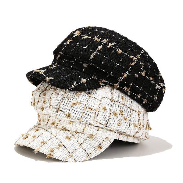 cotton autumn winter new fragrance plaid octagonal hat women british retro cap versatile newsboy vintage hat, Blue;gray
cotton autumn winter new fragrance plaid octagonal hat women british retro cap versatile newsboy vintage hat, Blue;gray