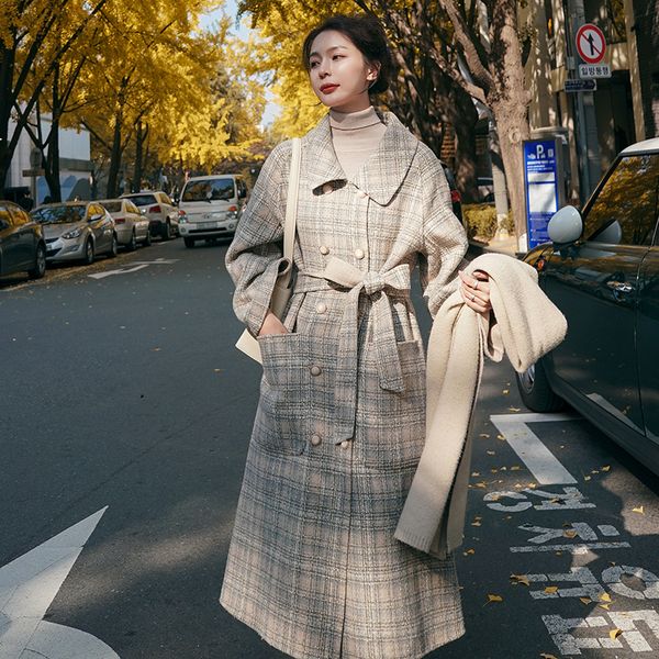 2021 new women's coat new double-breasted korean loose in a straight line wool below the knee long female jacket 1c 0skj, Black
2021 new women's coat new double-breasted korean loose in a straight line wool below the knee long female jacket 1c 0skj, Black