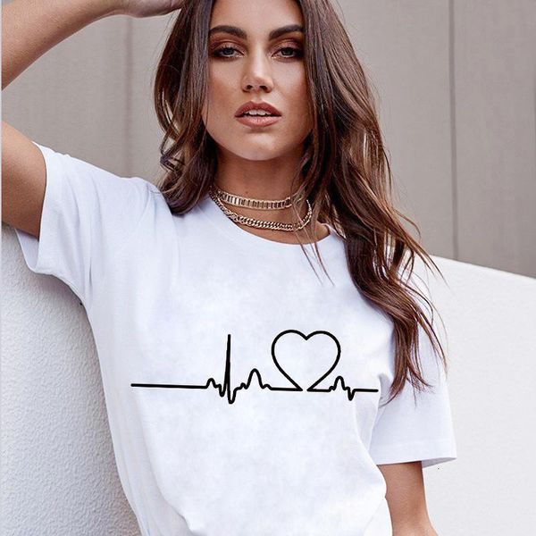 korean style heart printed t shirt women fashion summer short sleeve round nack t-shirts leisure tees casual clothes, White
korean style heart printed t shirt women fashion summer short sleeve round nack t-shirts leisure tees casual clothes, White