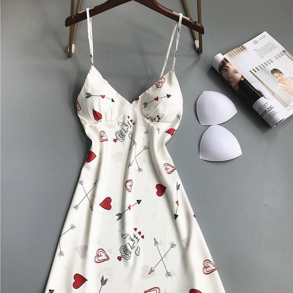 new sleepwear sleepdress deep v lace lingerie faux silk night dress print cute strawberry women spaghetti strap nightgown y200425, Black;red
new sleepwear sleepdress deep v lace lingerie faux silk night dress print cute strawberry women spaghetti strap nightgown y200425, Black;red