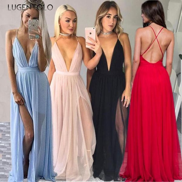 lugentolo women dress summer sleeveless new split v-neck beach holiday dress solid chiffon big swing lady maxi dresses, Black;gray
lugentolo women dress summer sleeveless new split v-neck beach holiday dress solid chiffon big swing lady maxi dresses, Black;gray