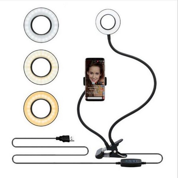 clip-on mobile phone stand holder with led ring flash light for video blogger multifunctional vientiane hose
clip-on mobile phone stand holder with led ring flash light for video blogger multifunctional vientiane hose