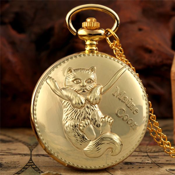 antique golden pocket watch with cute carved pet cat animal cover quartz analog clock necklace chain gift, Slivery;golden
antique golden pocket watch with cute carved pet cat animal cover quartz analog clock necklace chain gift, Slivery;golden