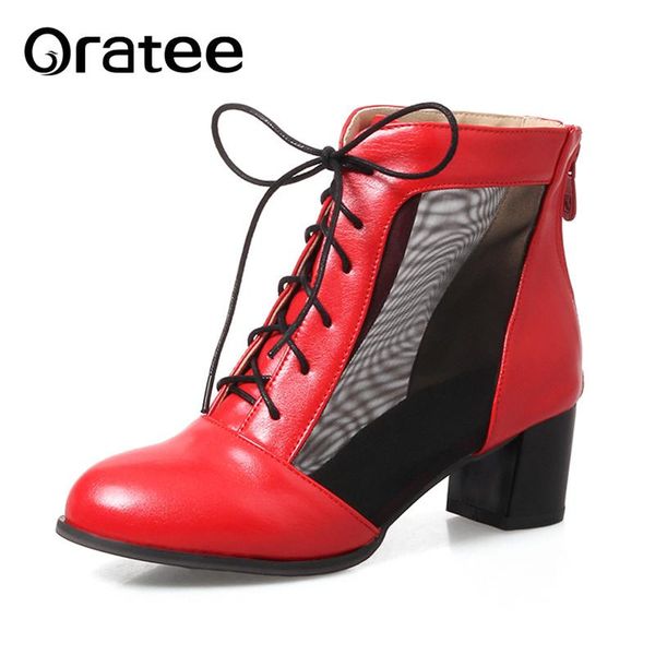 boots style summer elegant mesh women shoes high heels lace-up ladies ankle dress plus size 33-43 footwear, Black
boots style summer elegant mesh women shoes high heels lace-up ladies ankle dress plus size 33-43 footwear, Black