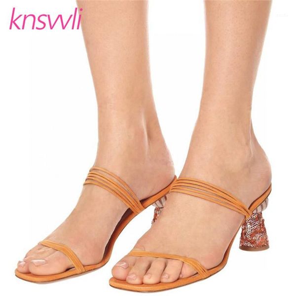 slippers strange style high heels glittering women suede leather mules femmes sandales sequins slides party shoes for woman1, Black
slippers strange style high heels glittering women suede leather mules femmes sandales sequins slides party shoes for woman1, Black
