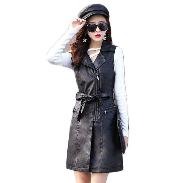 leather coat women black s-4xl plus size sleeveless 2021 spring autumn new fashion casual slim belt pu jackets feminina jd1023
leather coat women black s-4xl plus size sleeveless 2021 spring autumn new fashion casual slim belt pu jackets feminina jd1023