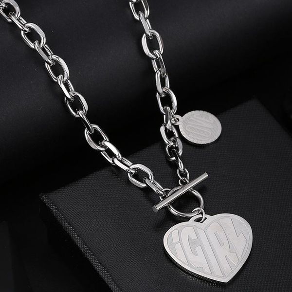 fashion new hiphop heart-shaped combination letters stainless steel short necklace clavicle chain sale, Silver
fashion new hiphop heart-shaped combination letters stainless steel short necklace clavicle chain sale, Silver