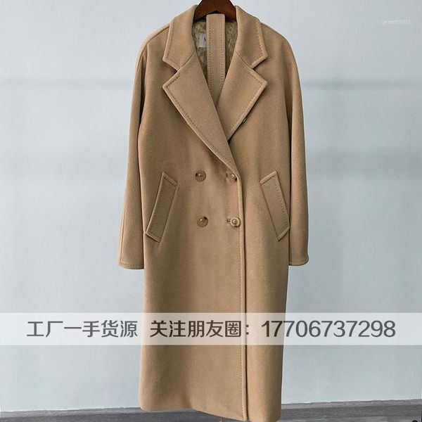 women's wool & blends double-sided cashmere coat female 2021 m long woollen in 1018011, Black
women's wool & blends double-sided cashmere coat female 2021 m long woollen in 1018011, Black