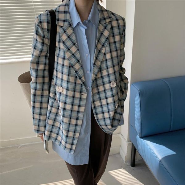 formal vintage plaid blazer women 2020 new autumn elegant cardigan coat loose suit jacket female casual thin blazers, White;black
formal vintage plaid blazer women 2020 new autumn elegant cardigan coat loose suit jacket female casual thin blazers, White;black