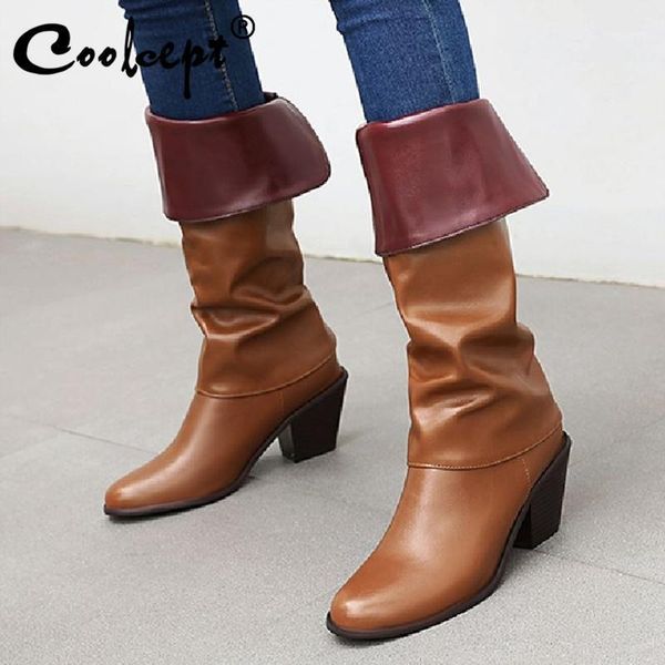 coolcept size women high heel boots thick heel woman knee high boots fashion party woman footwear size 34-431, Black
coolcept size women high heel boots thick heel woman knee high boots fashion party woman footwear size 34-431, Black