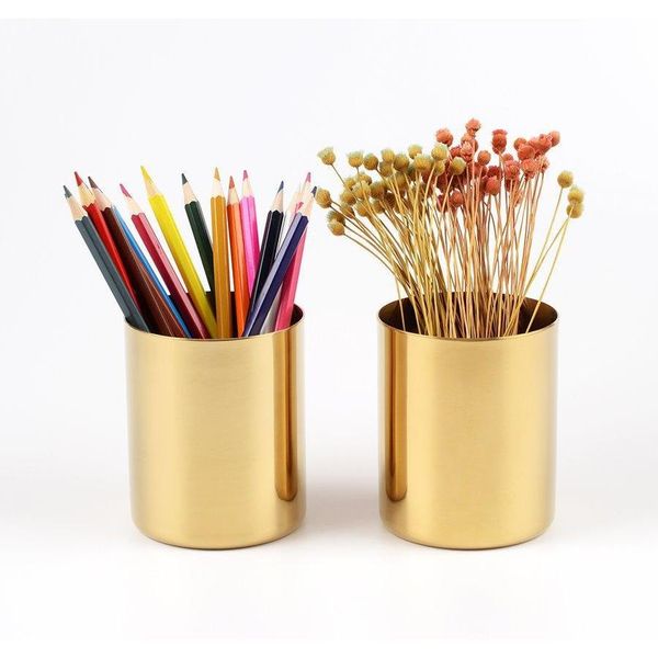 400ml nordic style brass gold vase stainless steel cylinder pen holder for desk organizers and stand multi use penc wmtftr toys2010
400ml nordic style brass gold vase stainless steel cylinder pen holder for desk organizers and stand multi use penc wmtftr toys2010