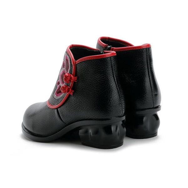 women boots women 2020 new embroider high heels boots round ankle vintage motorcycle booties ladies shoes, Black
women boots women 2020 new embroider high heels boots round ankle vintage motorcycle booties ladies shoes, Black